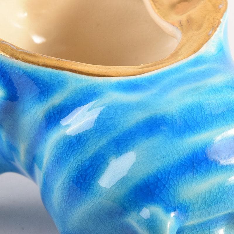 茶道具 平安 手塚桐鳳造 浅黄交趾栄螺 蓋置 共箱 V 8362 - メルカリ