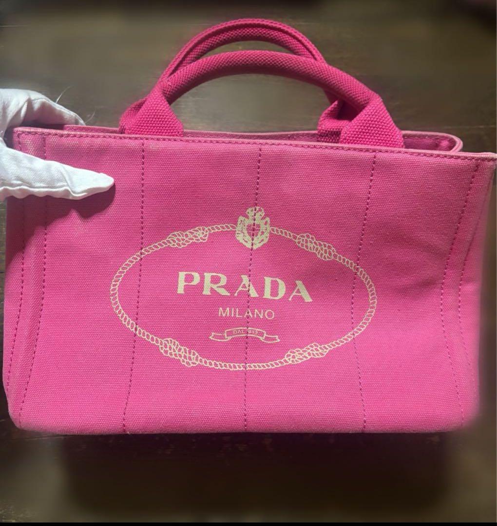 PRADA キャンバスバッグ ピンク