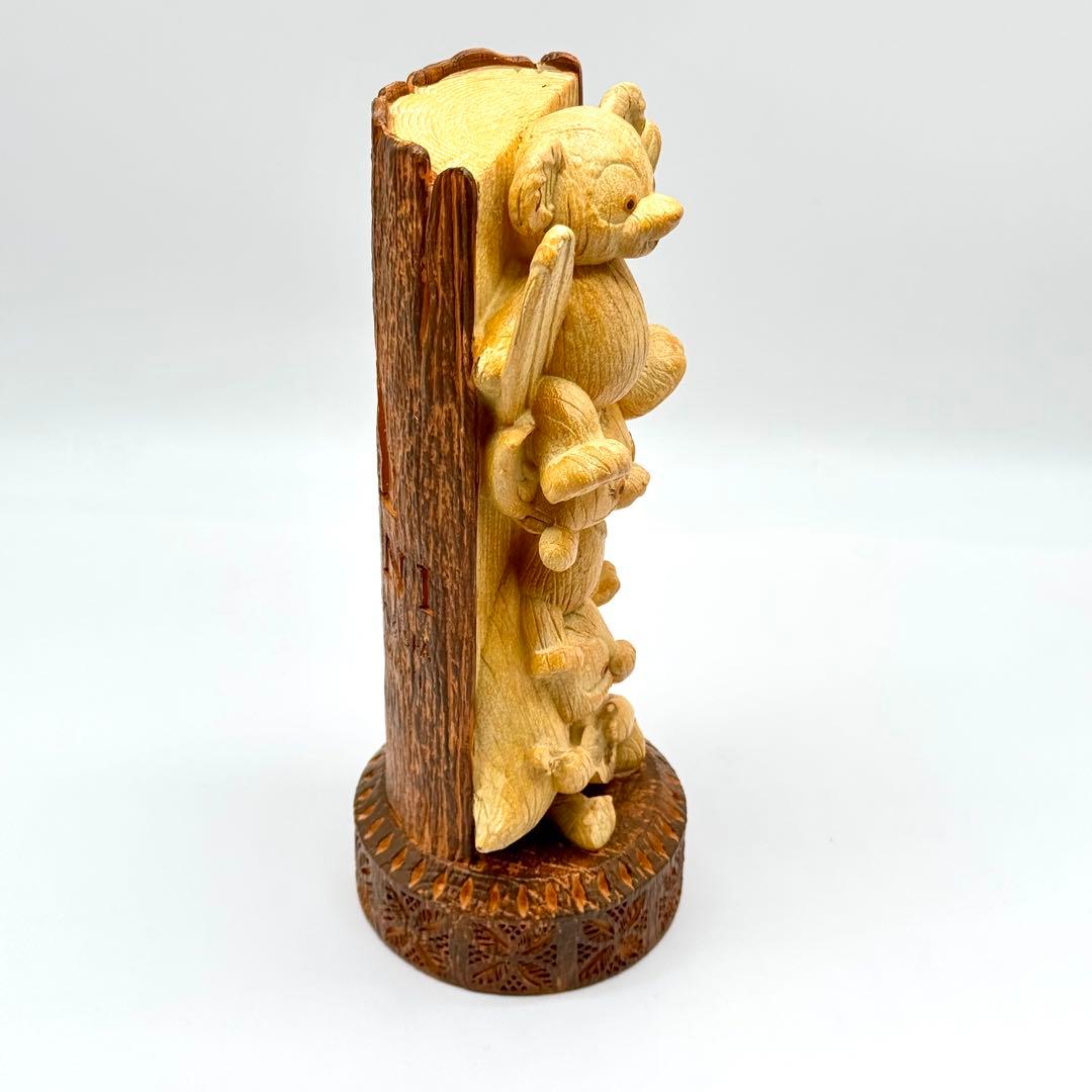 ハワイアウラニ限定ディズニーダッフィーリーナベルオルメル木彫り風