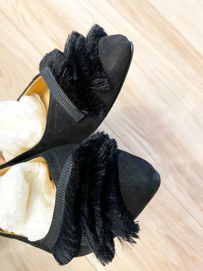 【更にお値下げ済】LANVIN フリル付きフラットシューズ 23.5cm