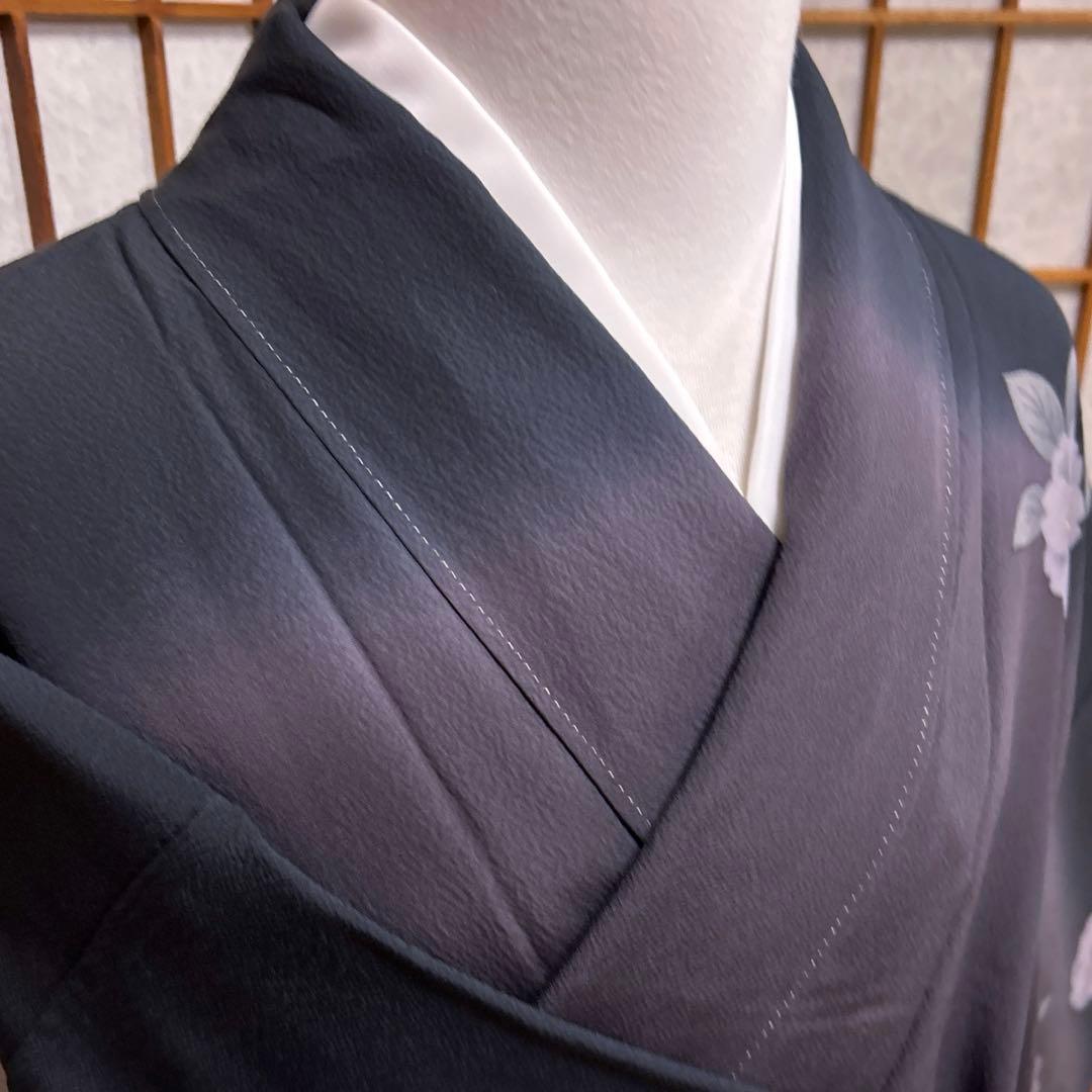 正絹　ちりめん　付け下げ《ぼかし　花》