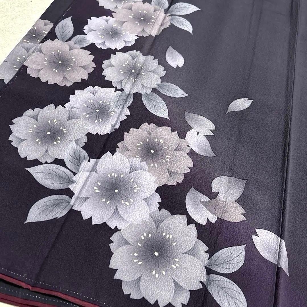 正絹　ちりめん　付け下げ《ぼかし　花》