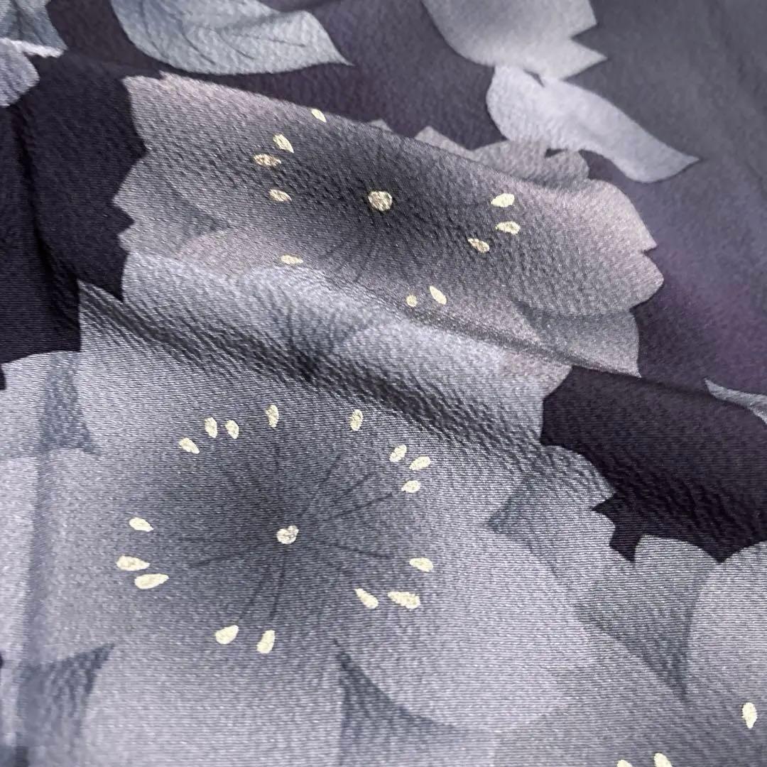 正絹　ちりめん　付け下げ《ぼかし　花》