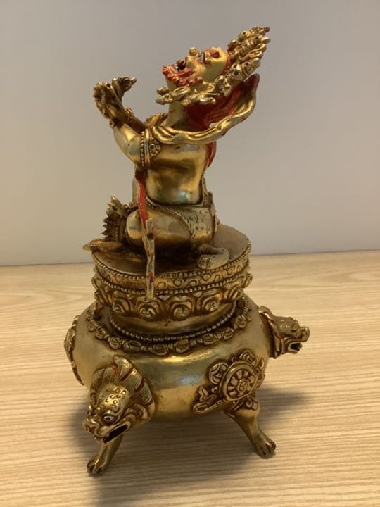 格安《 SALE 新品 》 香炉　バイラヴァ　憤怒神　守護神　金メッキ　鍍金
