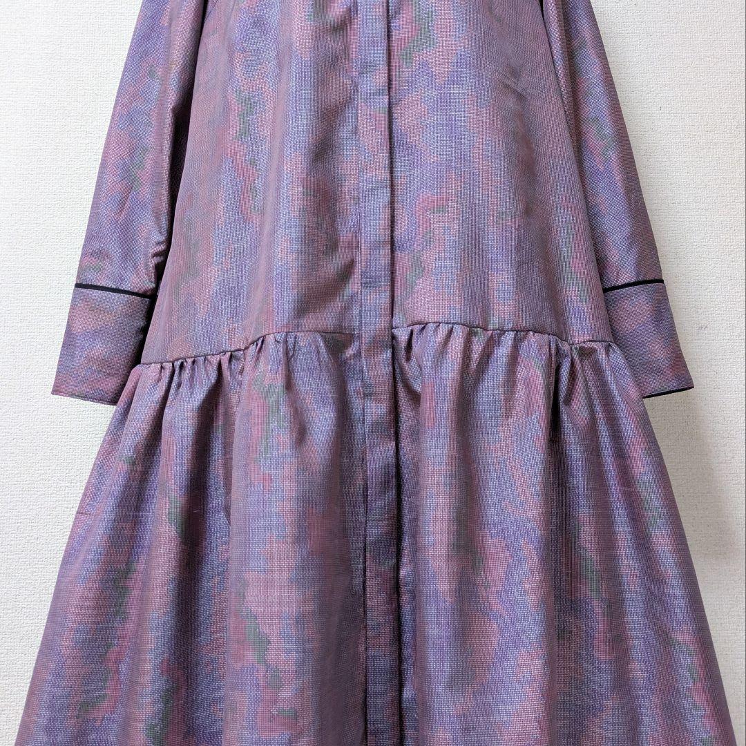 着物リメイク 大島紬 正絹 ワンピース 楽ちん細見えすっきり ジレ