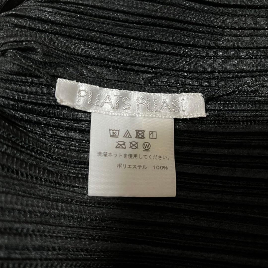 PLEATSPLEASE イッセイミヤケ カーディガン Wrap ブラック - メルカリ