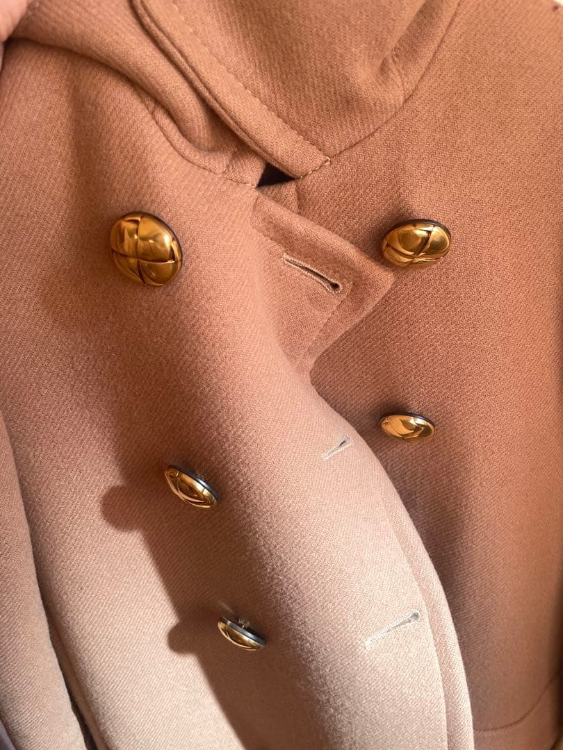 美品miumiuミュウミュウ*キャメル ウール*パフスリーブ コート*金