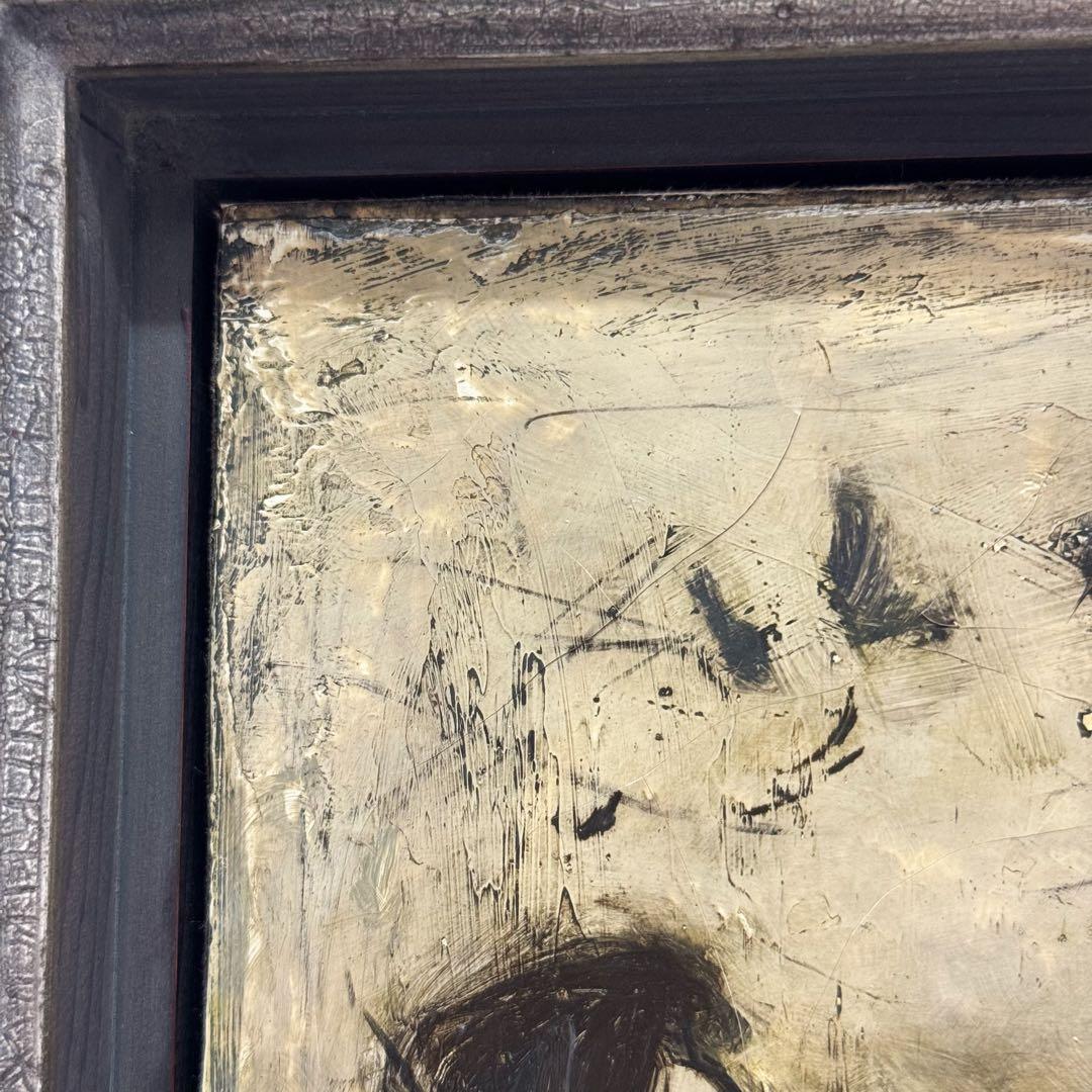 栗原一郎 油彩「裸婦」 額装 1980年頃 真作