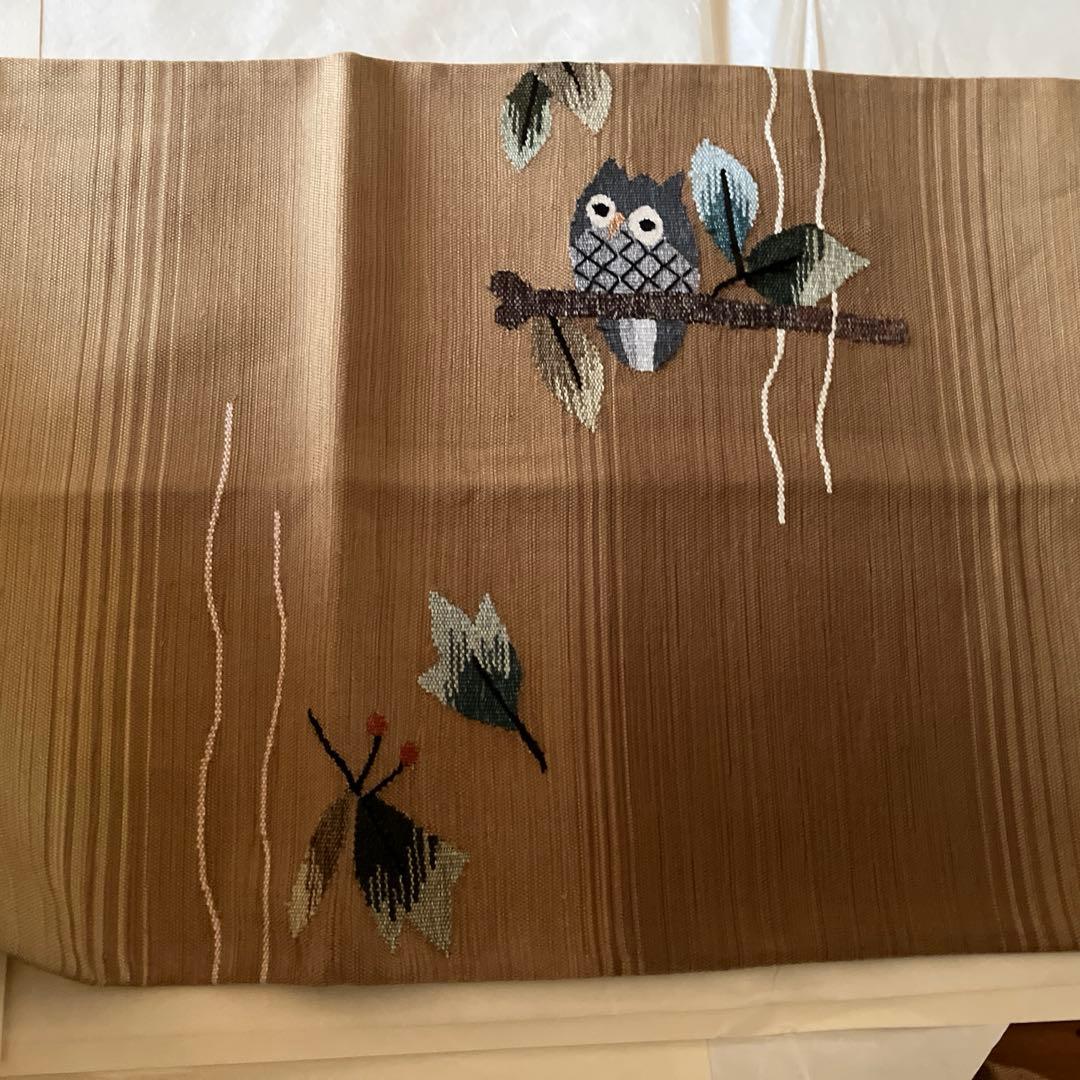K*O様 フクロウ刺繍の黒い小紋着物 袋帯