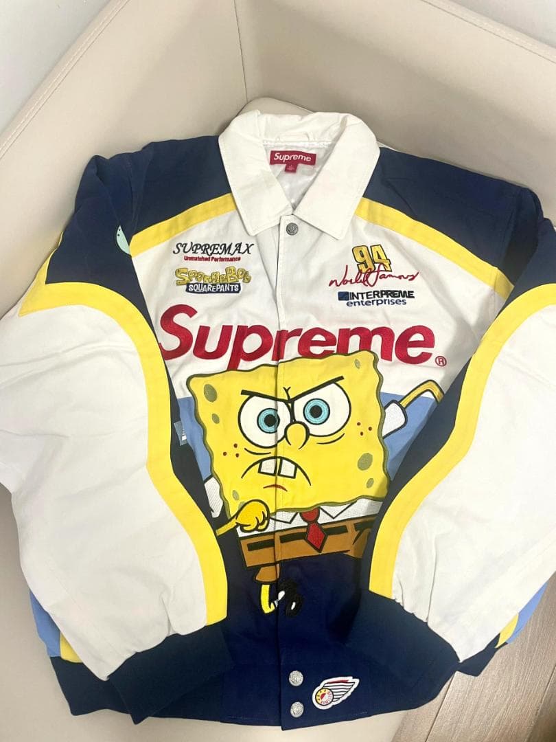Supreme SpongeBob Hamilton ジャケット Supreme SpongeBob SquarePants Jeff Hamilton Racing Jacket Black