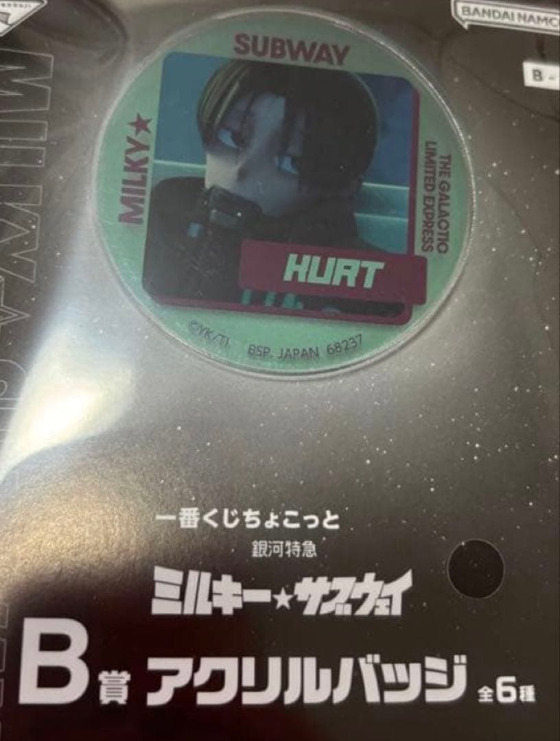 一番くじ 銀河特急 ミルキーサブウェイ B賞 アクリルバッジ カート