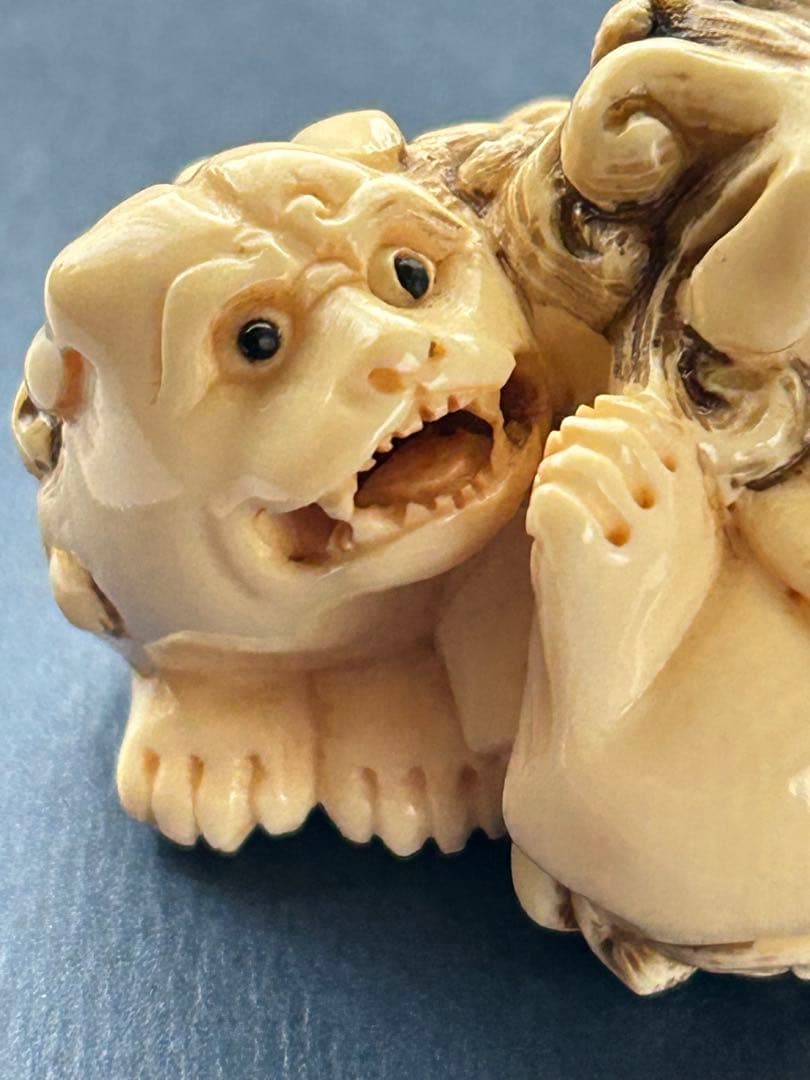 ✨【根付け】 狛犬 骨董 時代物 ⭐️古美術