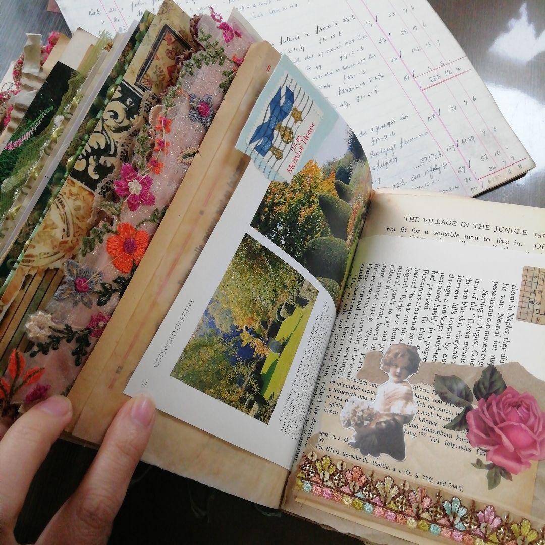 分厚ーーいジャンクジャーナル♡雑記帳 ヴィンテージ 植物 ブロカント