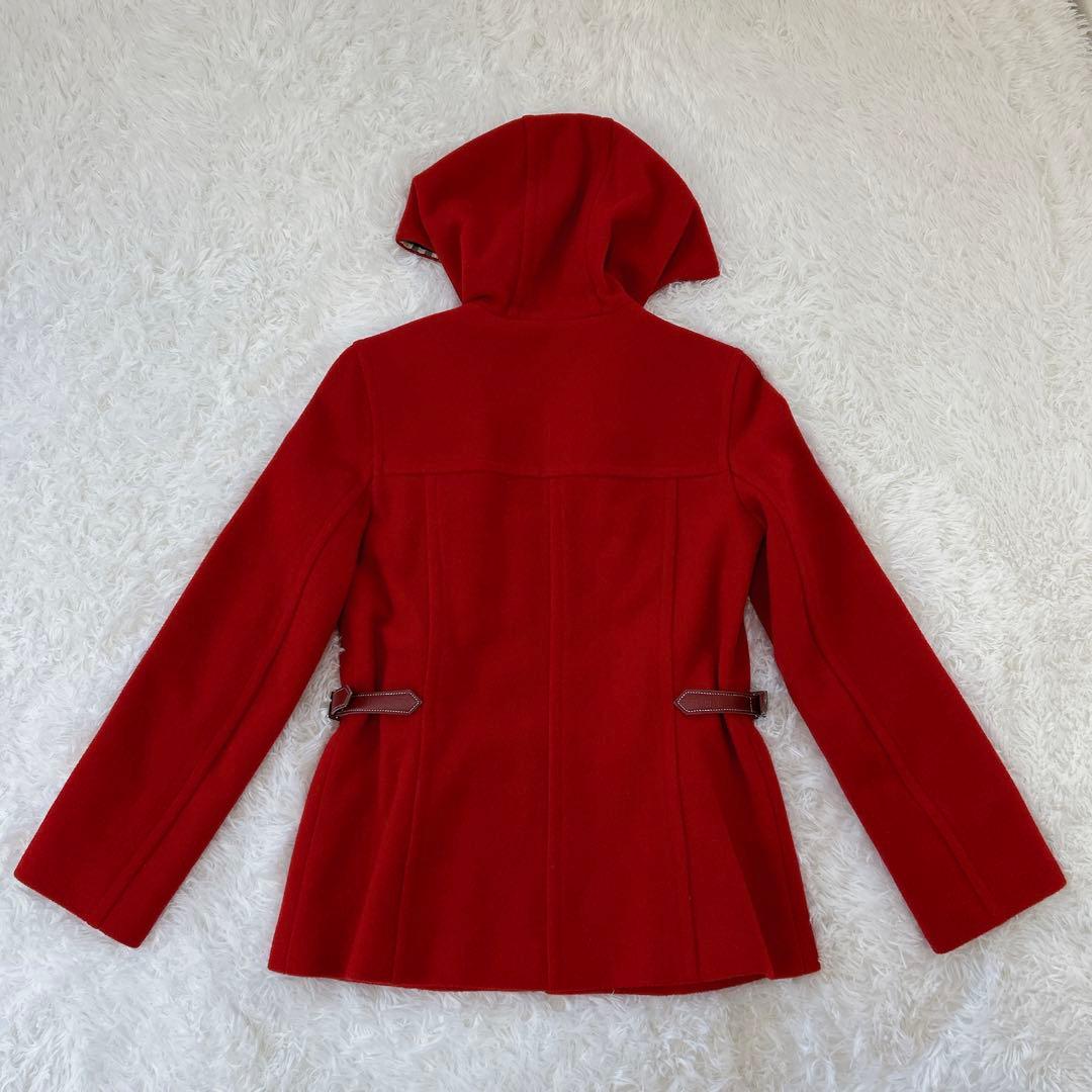 バーバリーブルーレーベル極美品ウールショートジャケットえんじ系臙脂赤