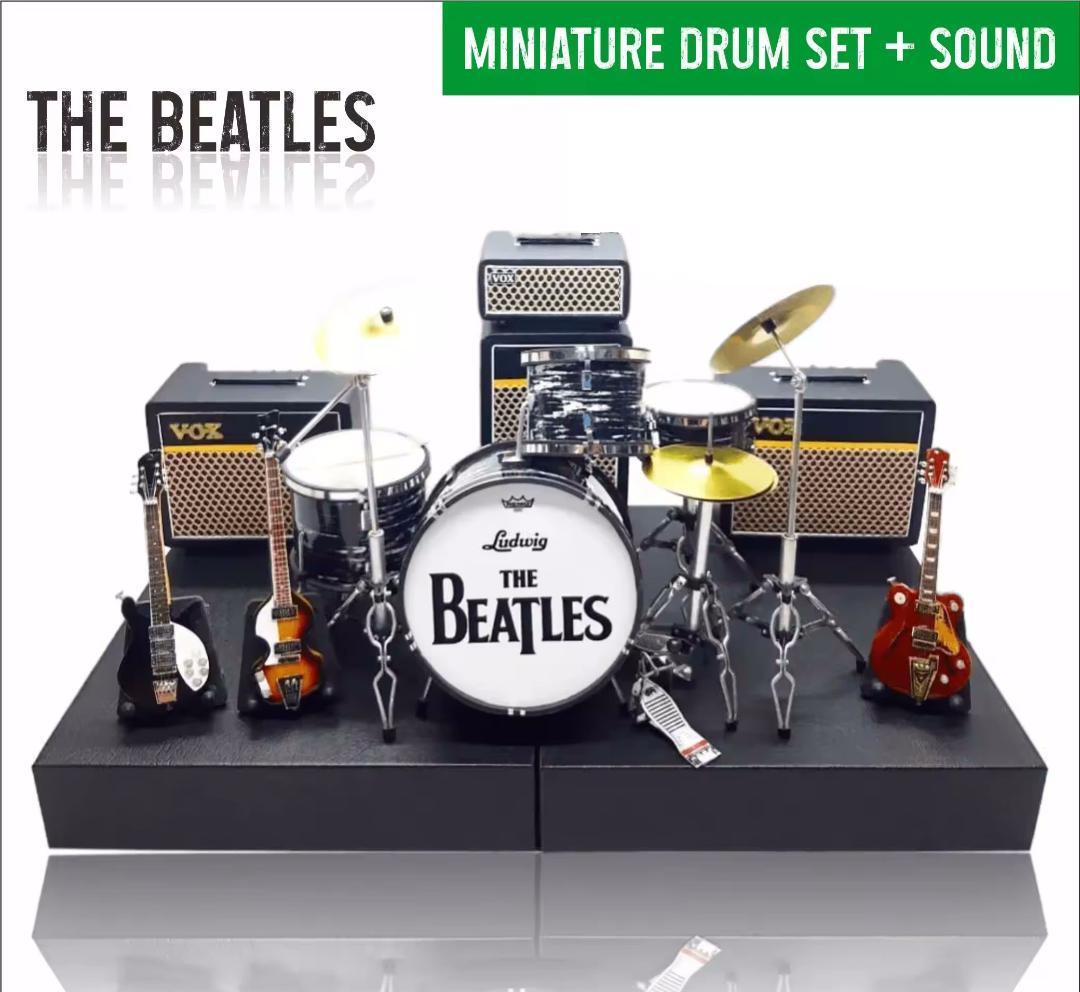 BEATLESビートルズミニチュアドラムギターアンプセット10cmミニ楽器