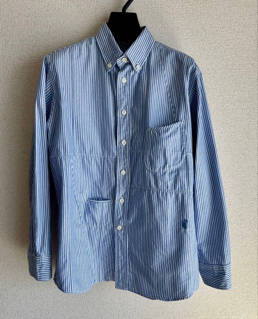 45R 新品タグ付き ストライプ長袖シャツ 01サイズ
