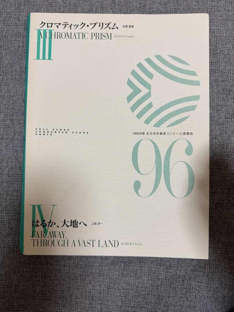楽譜】『クロマティック・プリズム』・『はるか、大地へ』1996年度吹