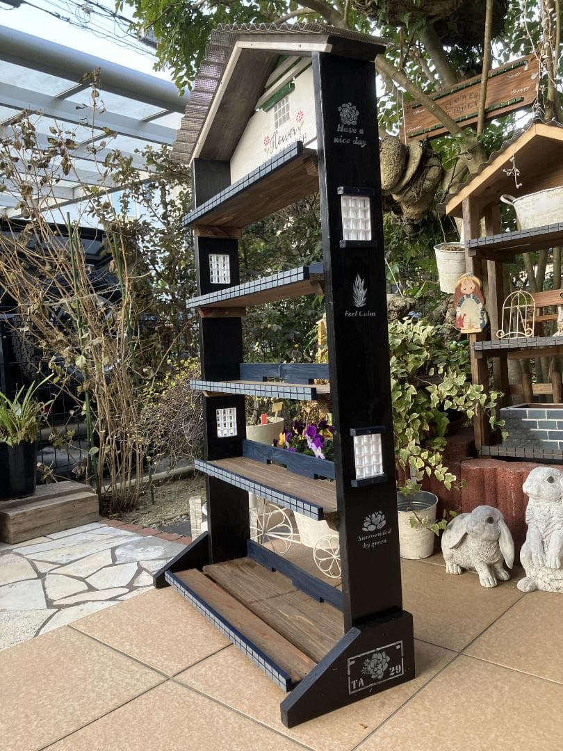 No 32三角お屋根の簡単移動 多肉植物棚Flowermarketfresh5段 - メルカリ