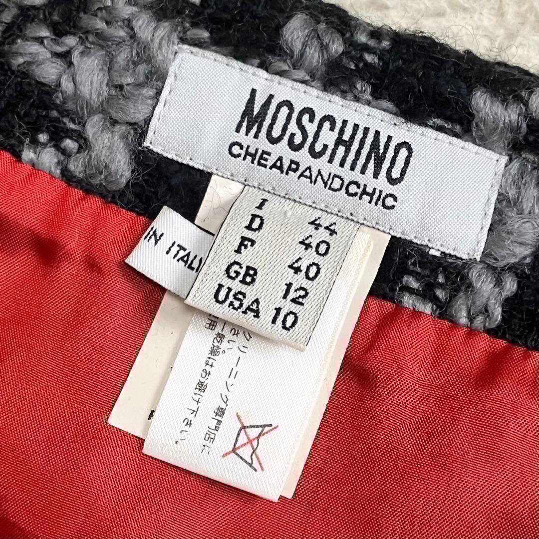 モスキーノ ニットスーツ セットアップ 千鳥格子柄 パイピング