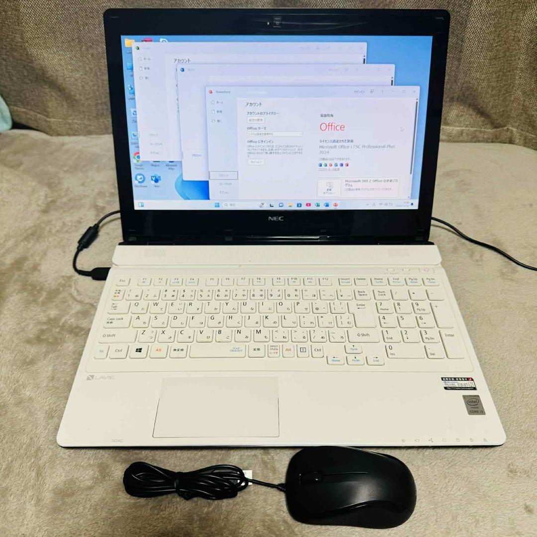 S289 NECノートパソコンWEBカメラSSD高速Windows11オフィス付 - メルカリ