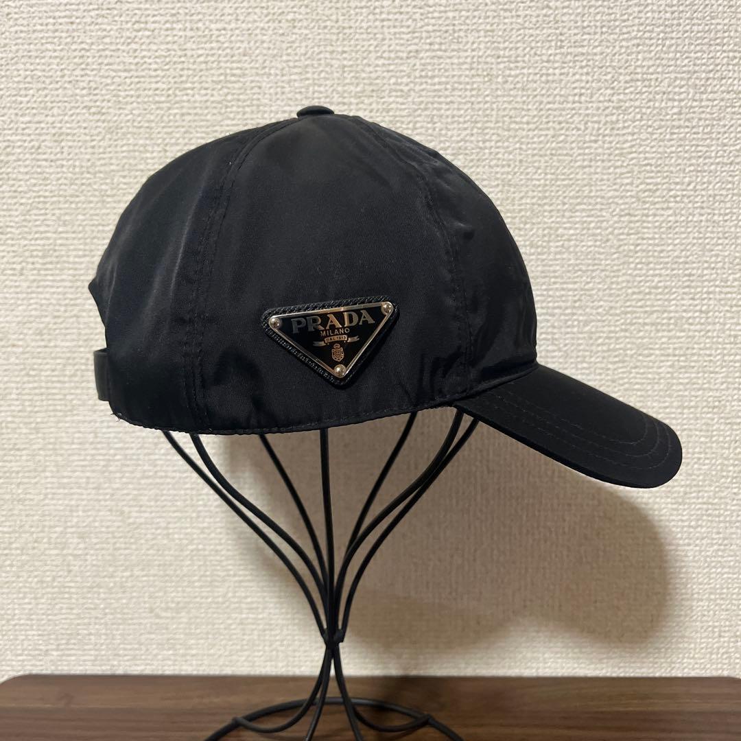 PRADA(プラダ) ナイロンベースボールキャップ　 ブラック ☆Prada プラダ☆Re-Nylon ベースボールキャップ ブラック (PRADA