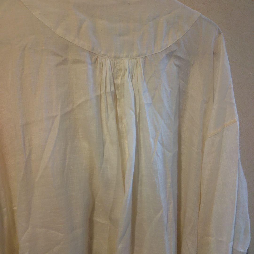 45rpm タッサーカディのフリルブラウス SIZE3 コットンシルク シャツ