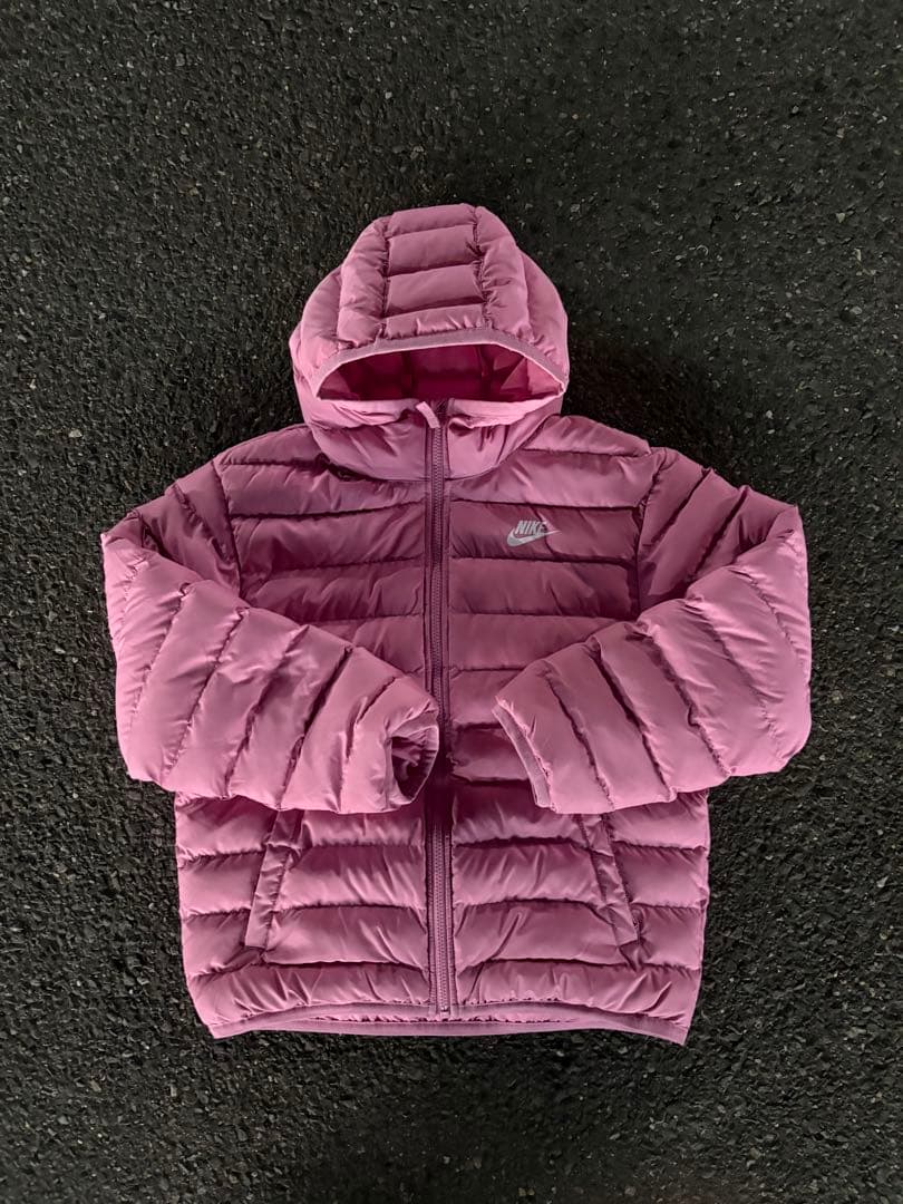 NIKE ダウン ピンク キッズサイズ 160 L - メルカリ