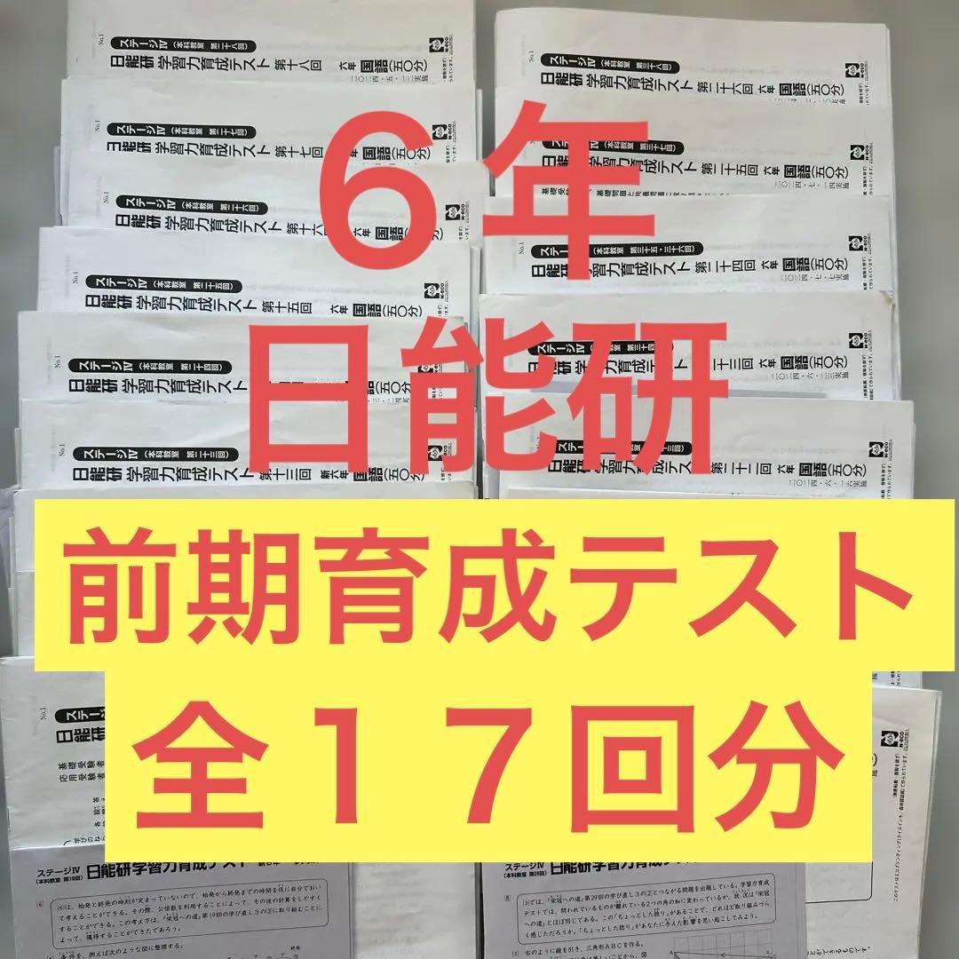 ６年　日能研　前期育成テスト　全17回分　2024年度 2025年度 日能研6年 学習力育成テスト 前期17回分 - メルカリ