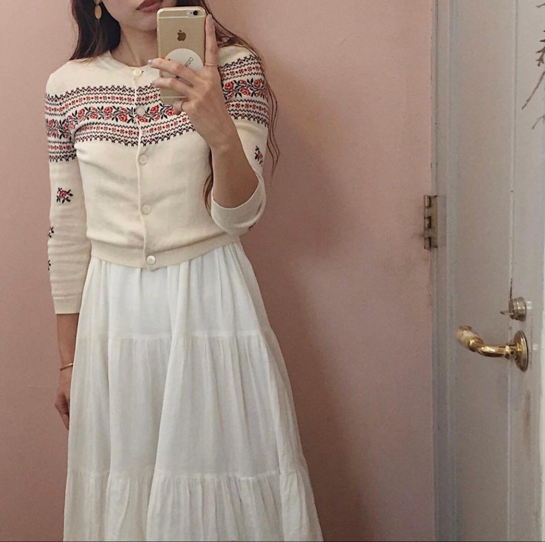 miu miu ミュウミュウ ニットカーディガン カーディガン バラ柄 美品