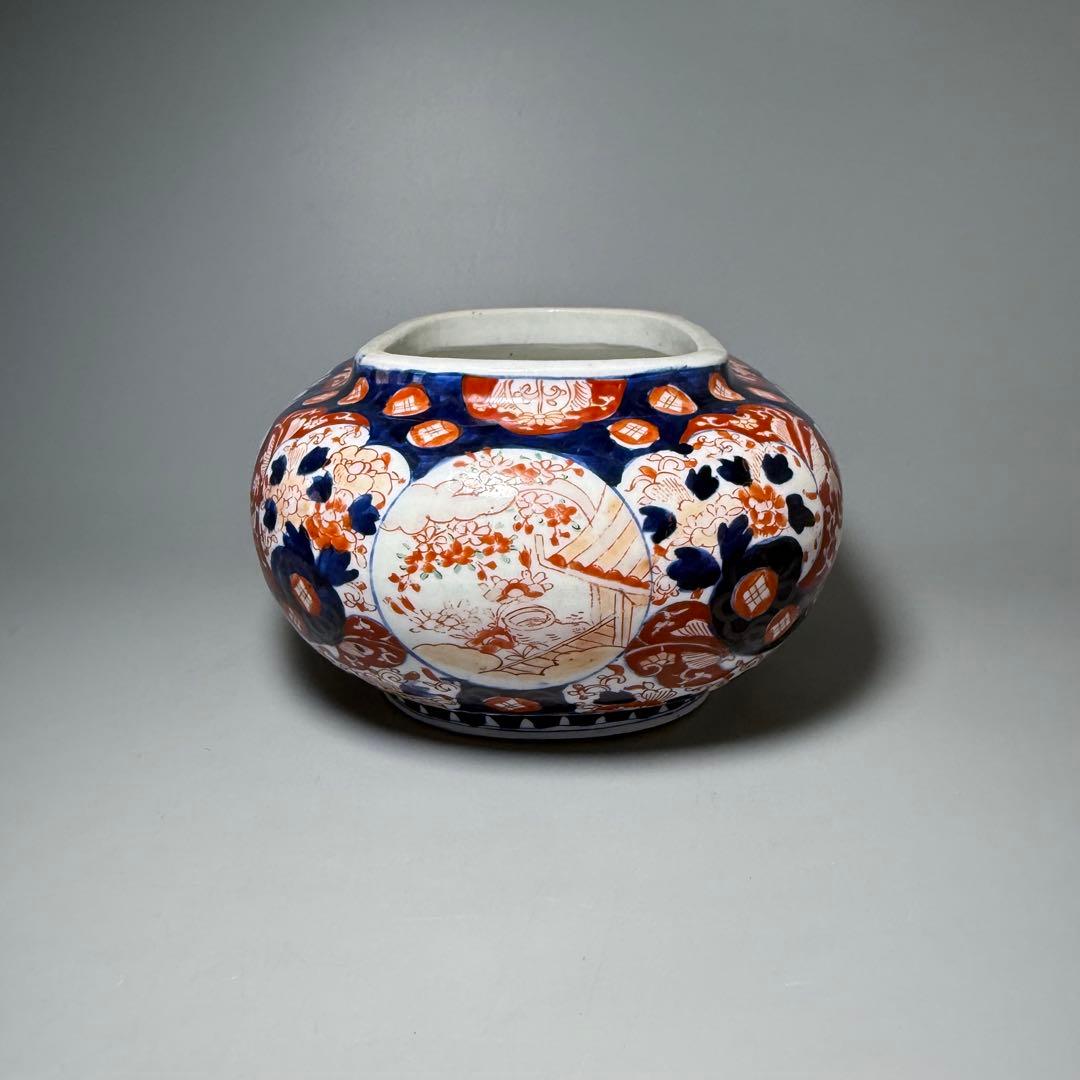 明治時代 染錦鳳凰図変形鉢 珍品 金魚鉢 メダカ 骨董 古美術 オブジェ