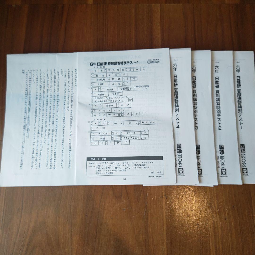 日能研 夏期講習特別テスト 6年 2024年度実施 - メルカリ