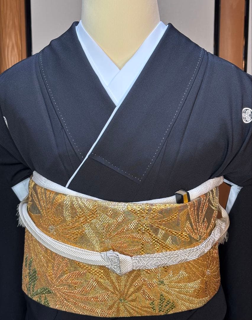 正絹豪華作家物黒留袖5点フルセット 黒留袖 袋帯 帯締め帯揚げ 末広