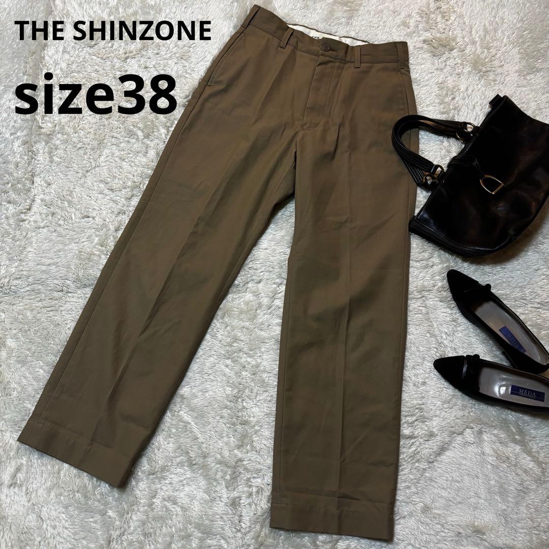 美品＊THE SHINZONE シンゾーン ハイウエストチノパンツ 38 THE SHINZONE シンゾーン HIGH WAIST CHINO PT ハイウエストチノパンツ
