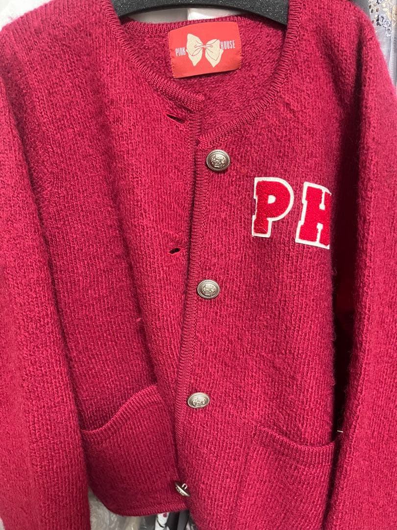 ピンクハウス　カーディガン セール】 雛菊とさくらんぼモチーフカーディガン （カーディガン