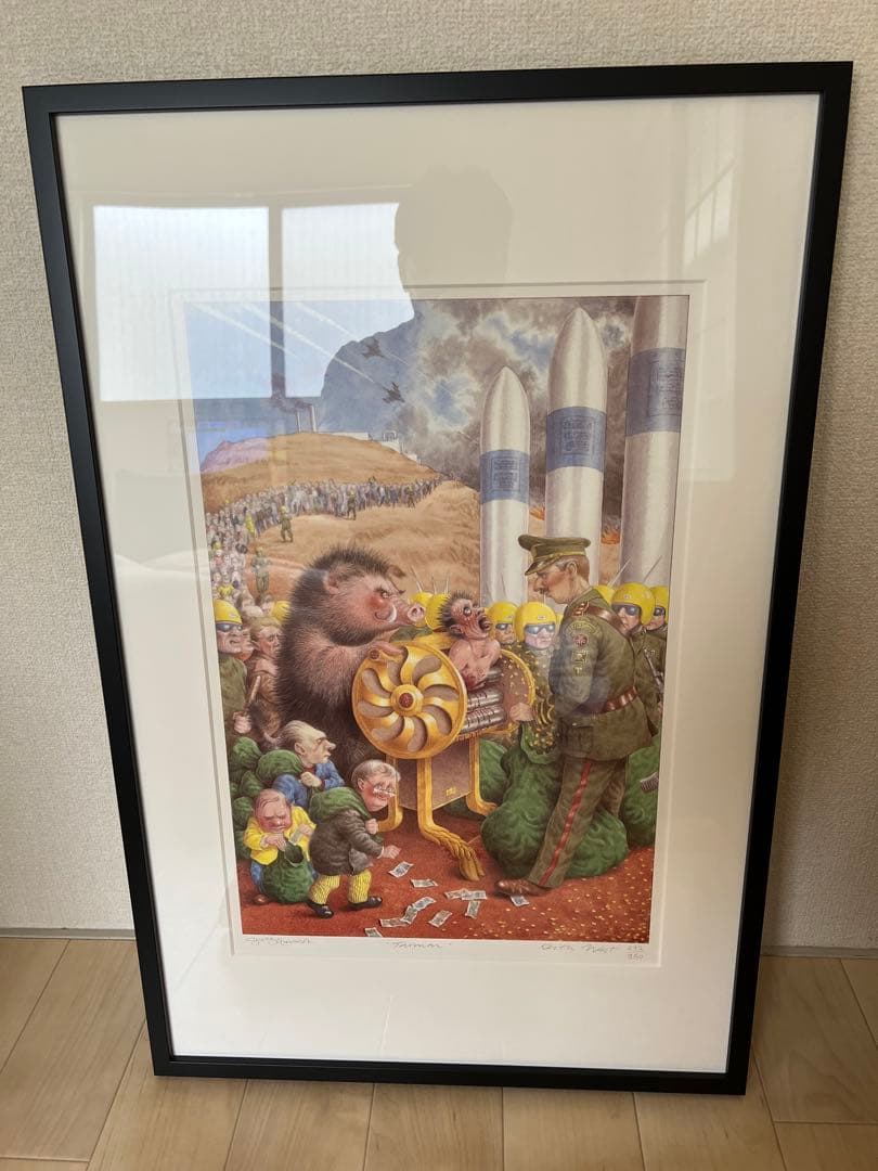 ビートルズ　ジョージ・ハリスン直筆サイン入り　リトグラフ　保存額装　新品 ビートルズ ジョージ・ハリスン直筆サイン入り リトグラフ 保存額装