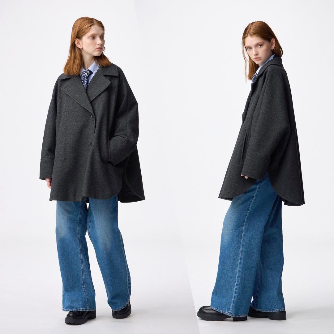 gu コージーメルトンケープコートZ+E 新品タグ無し ダークグレー