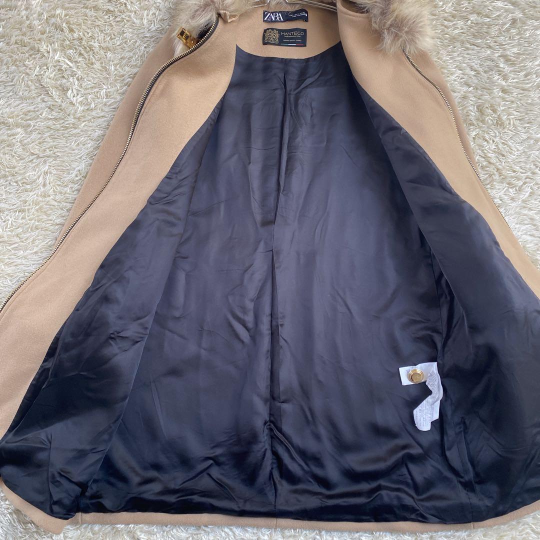 美品】ZARA MANTECO 2way ファー付き コート ベージュ - メルカリ