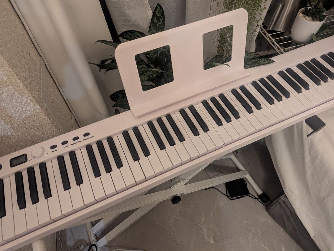 電子ピアノ　スタンド付き 電子ピアノ 88鍵盤 折りたたみ スタンドセット スリムボディ 充電可能