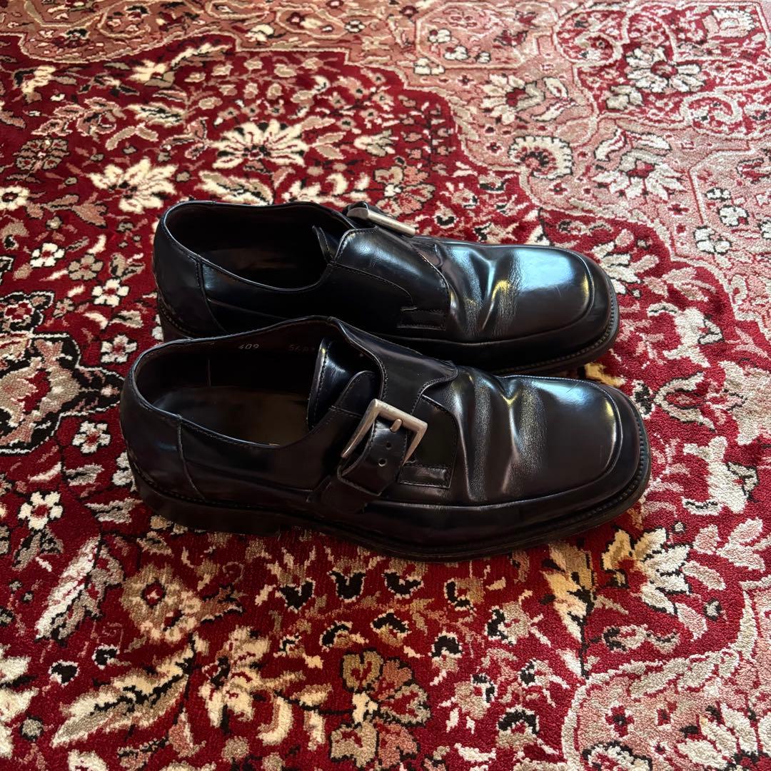 prada archive square leather belt shoes - メルカリ