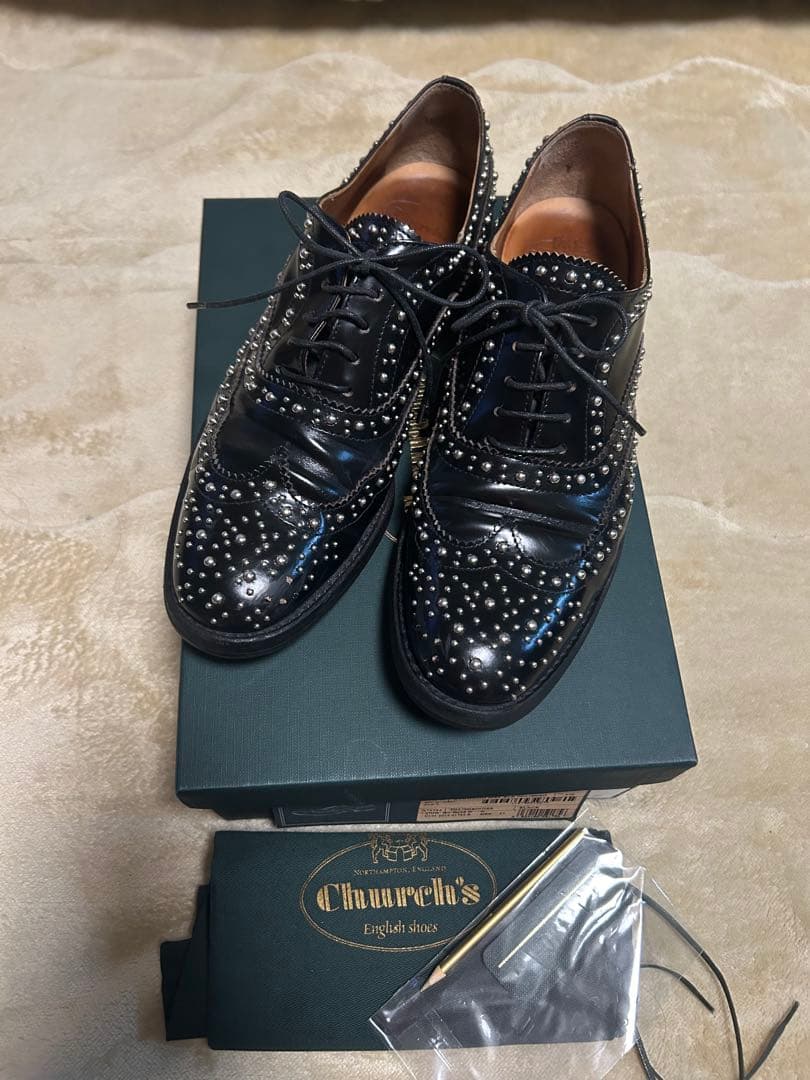 church's burwood チャーチ バーウッド スタッズ　37 極美品【Church's】チャーチ バーウッド スタッズ ポリッシュド