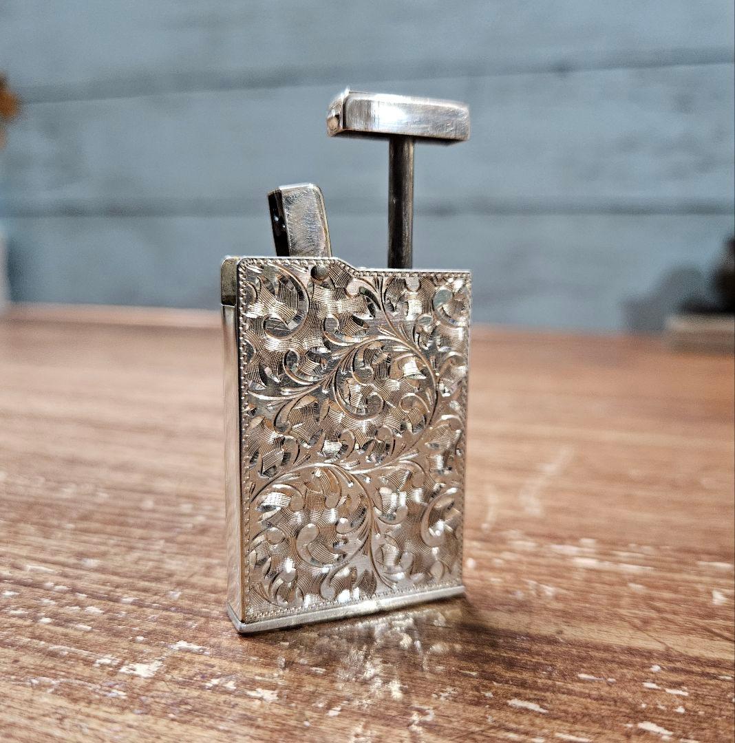 アンティーク 純銀製の香水瓶 SV950 アラベスク 彫金 アトマイザー