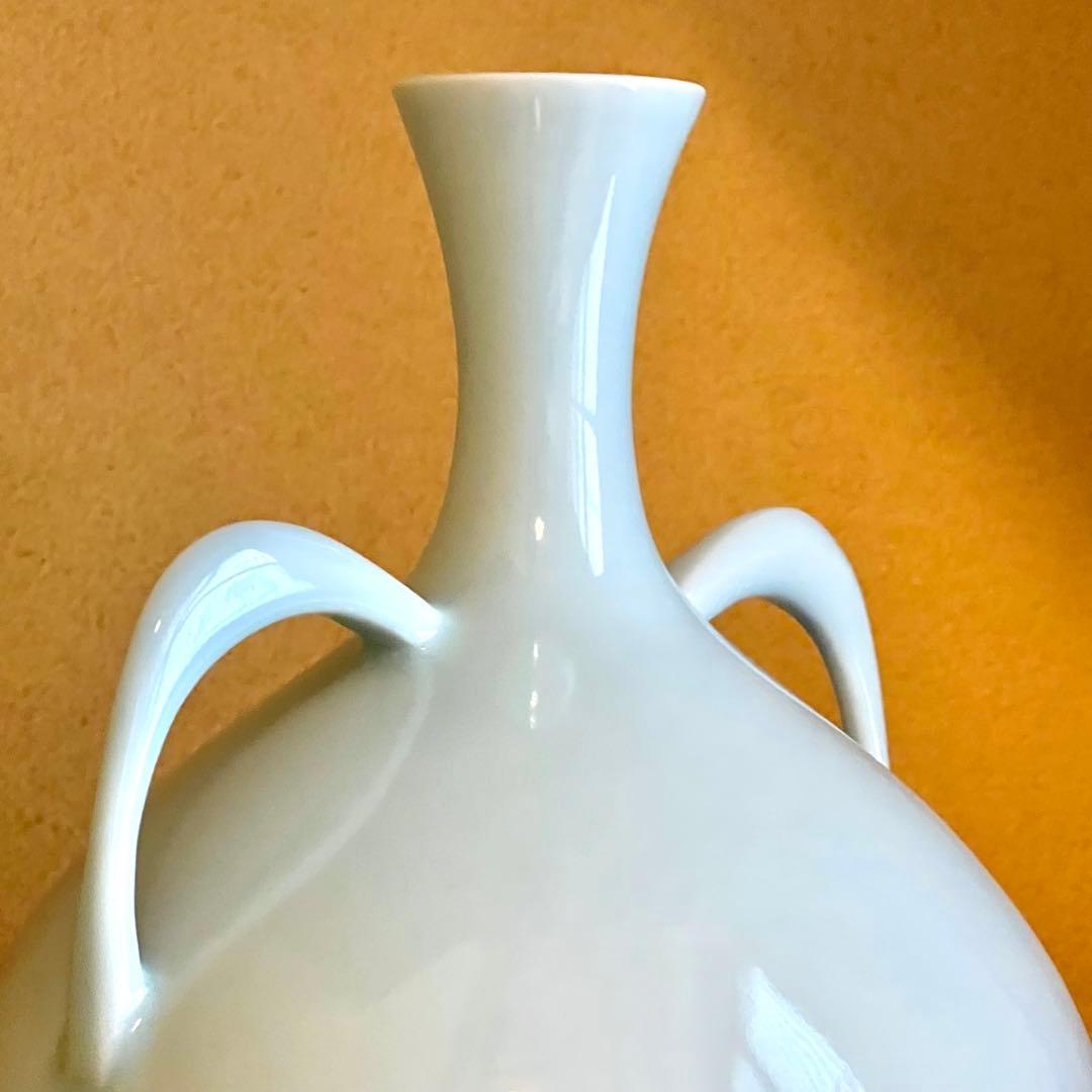 九谷焼 白磁 堂前忠正 作家もの 壺 つぼ 共箱 共布