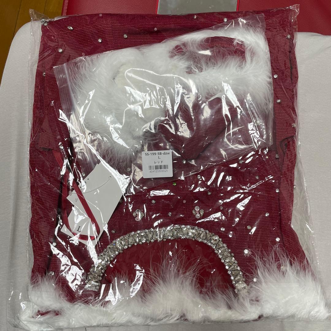 JEWELS ストーンビジューノースリーブタイトサンタコスプレ　L 新品未開封