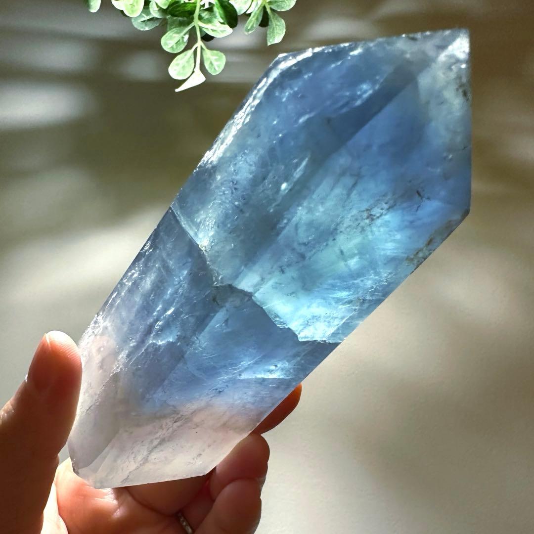 ことり様専用 ブルーフローライトタワー346g ブルーアンバー 2セット