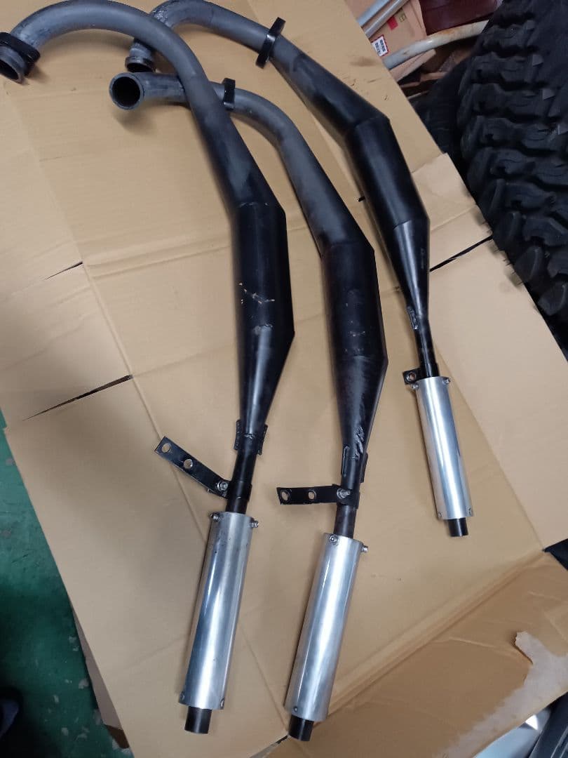 KH400 マッハ400SS フレンズ3本爆竹チャンバー（バラチャン）良品