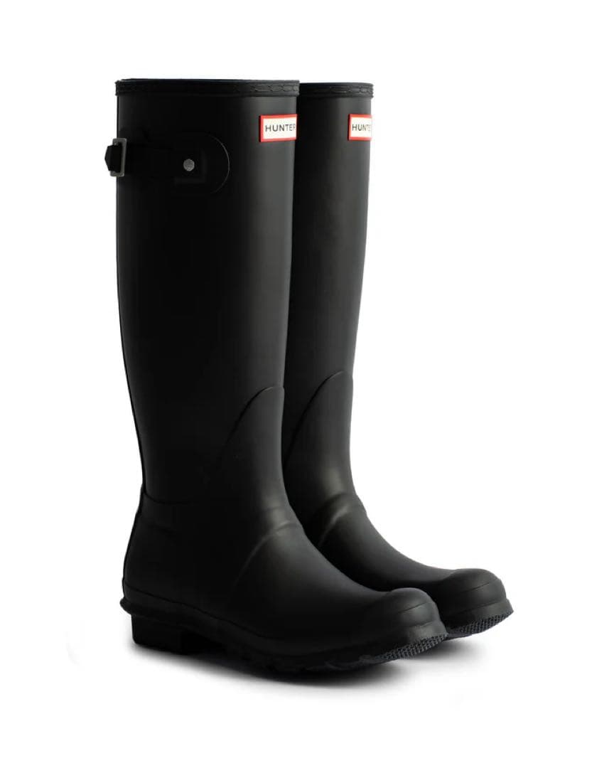 HUNTER ハンター オリジナル トール レイン ブーツ ブラック UK5 レディース オリジナル トール レイン ブーツ - ブラック
