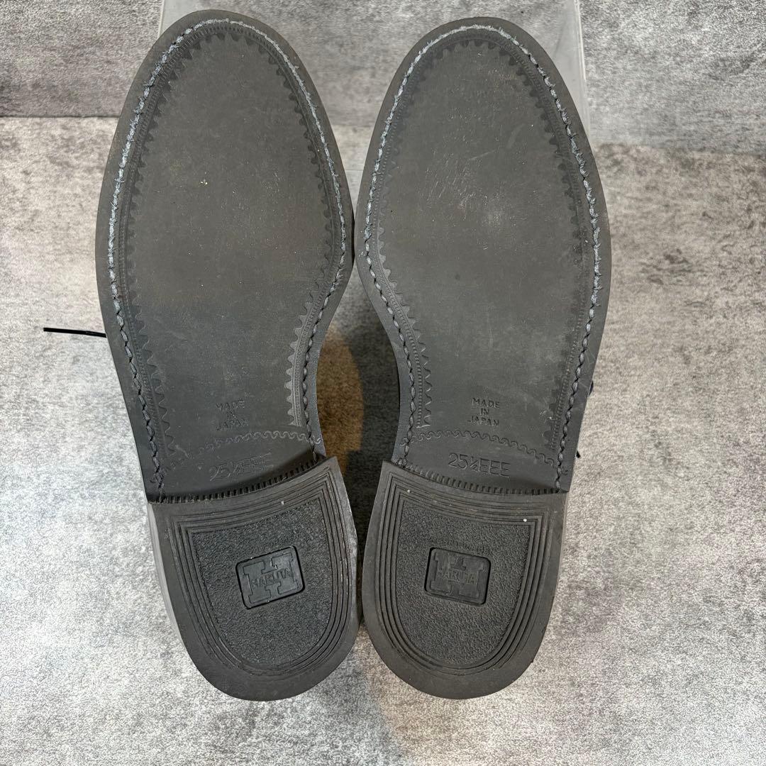 HARUTA ハルタ　ポストマンシューズ　レザー　プレーントゥ　黒　25.5cm