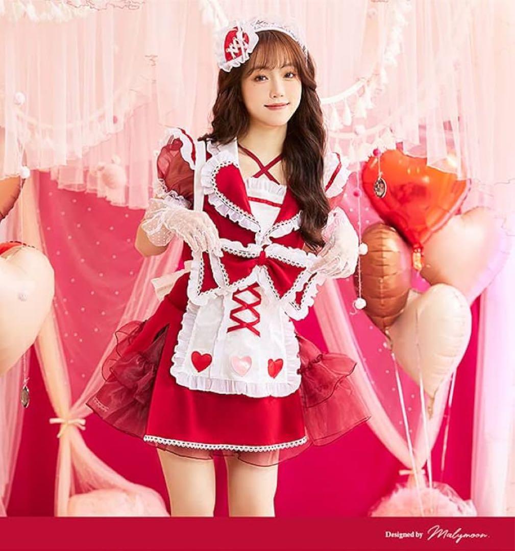 メイド レッド 赤 バレンタイン コスプレ マリームーン Malymoon