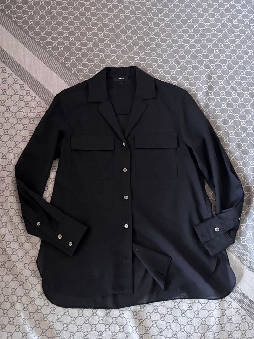 セオリーTheoryウールブラウスBlack極美品 - メルカリ