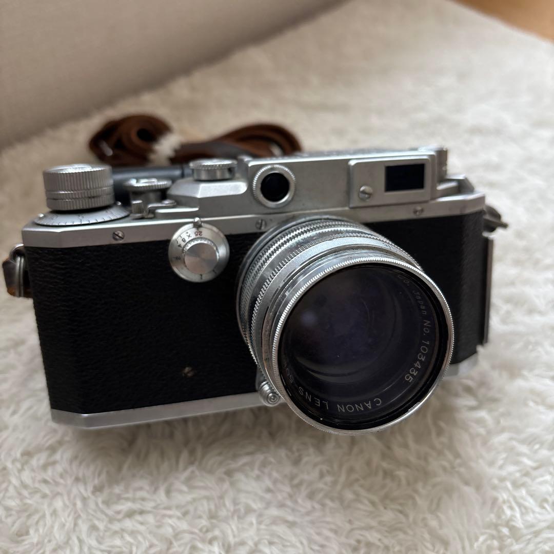 Canon フィルムカメラ 126257 レザーケース付き 昭和レトロ ジャンク